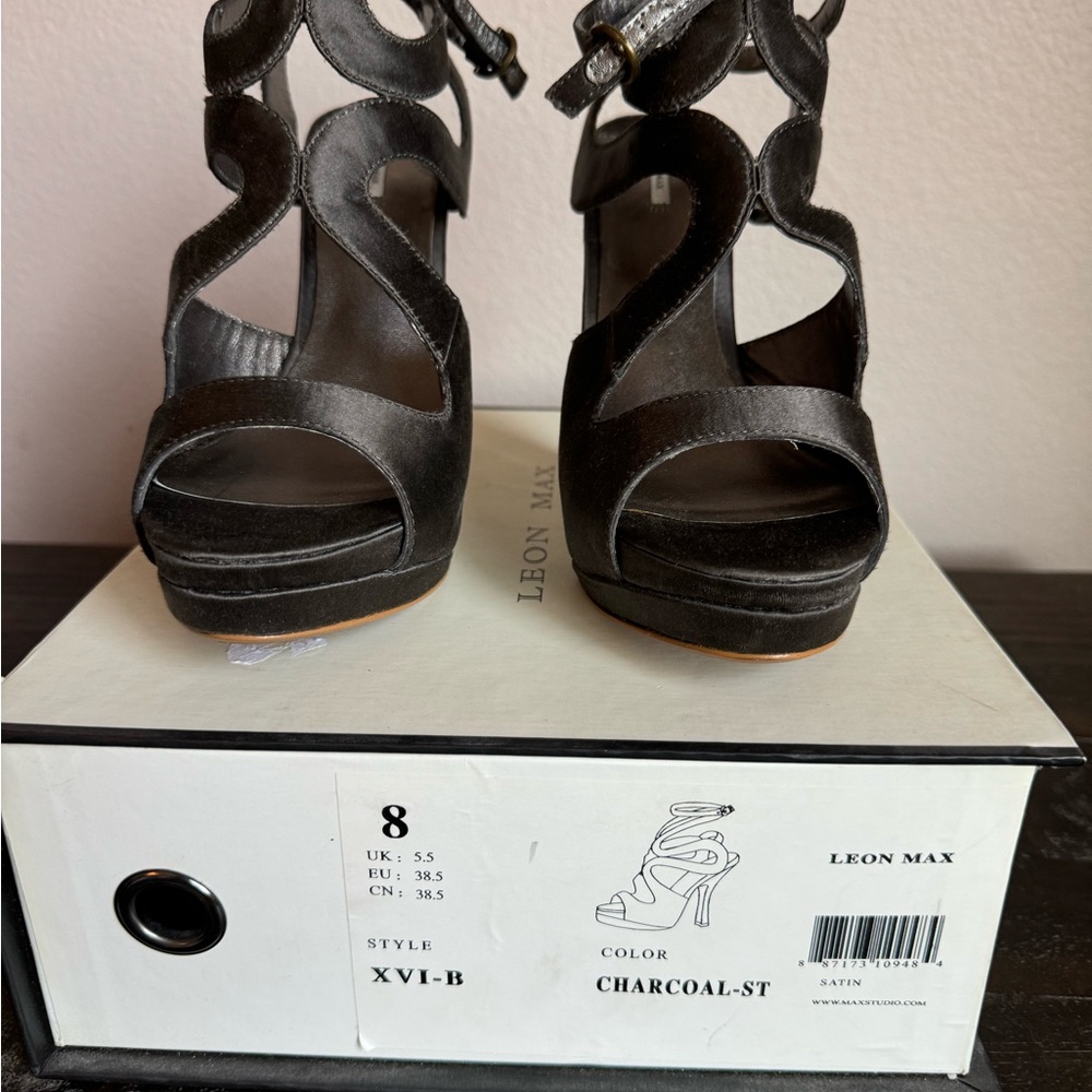Leon Max Satin Heels - Size 8 - Picture 12 of 14